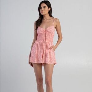 Full Tilt Women’s Coral Floral Romper